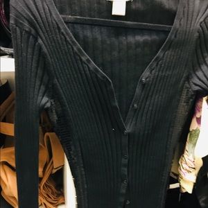 Black ribbed sweater w sequin sides